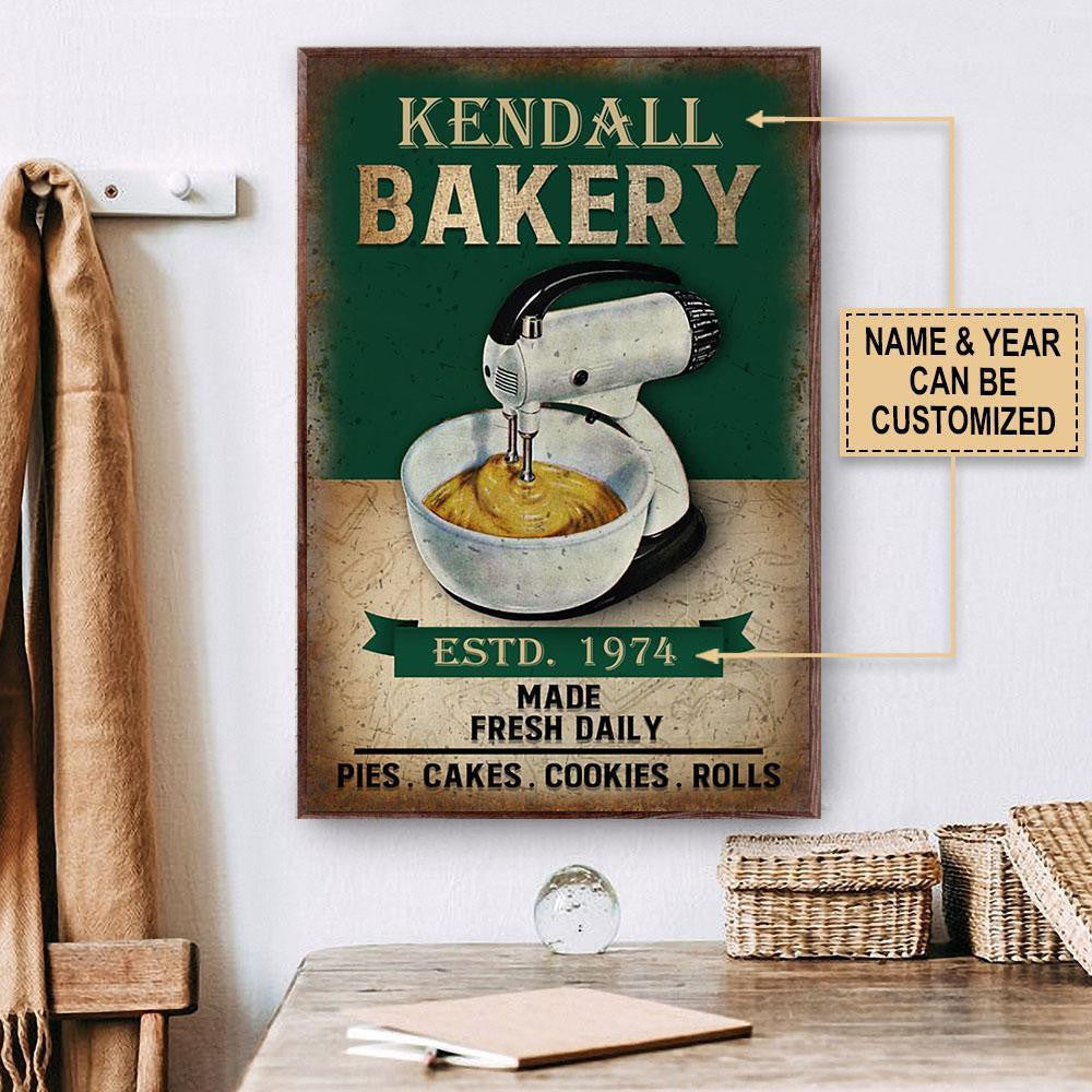 Personalized Canvas Frames Home Decoration Baking Made Fresh Daily Green  Framed Prints, Canvas