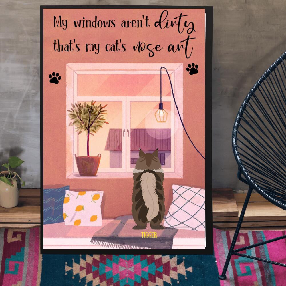 Cat Lovers Cat's Nose Art Personalized Poster