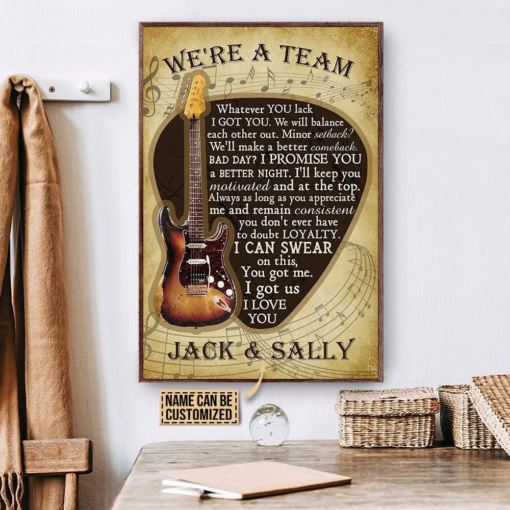 Personalized Canvas Frames Home Decoration Guitar Were A Team  Framed Prints, Canvas