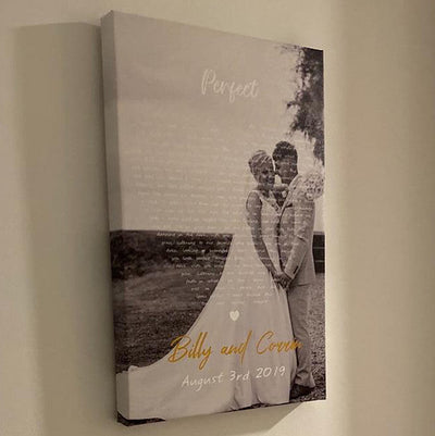 Custom Anniversary , Customize Photo Love Song Lyrics Framed Prints, Canvas