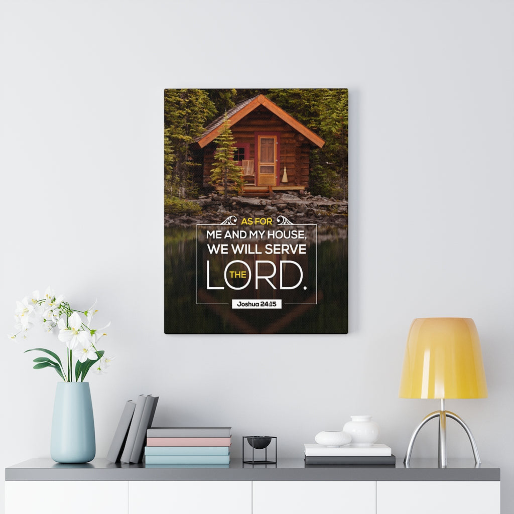 Scripture Canvas Serve The Lord Joshua 24:15 Christian Wall Art Bible Verse Meaningful Home Decor Gifts Unique Housewarming Gift Ideas Framed Prints, Canvas