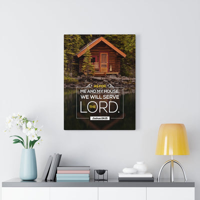 Scripture Canvas Serve The Lord Joshua 24:15 Christian Wall Art Bible Verse Meaningful Home Decor Gifts Unique Housewarming Gift Ideas Framed Prints, Canvas