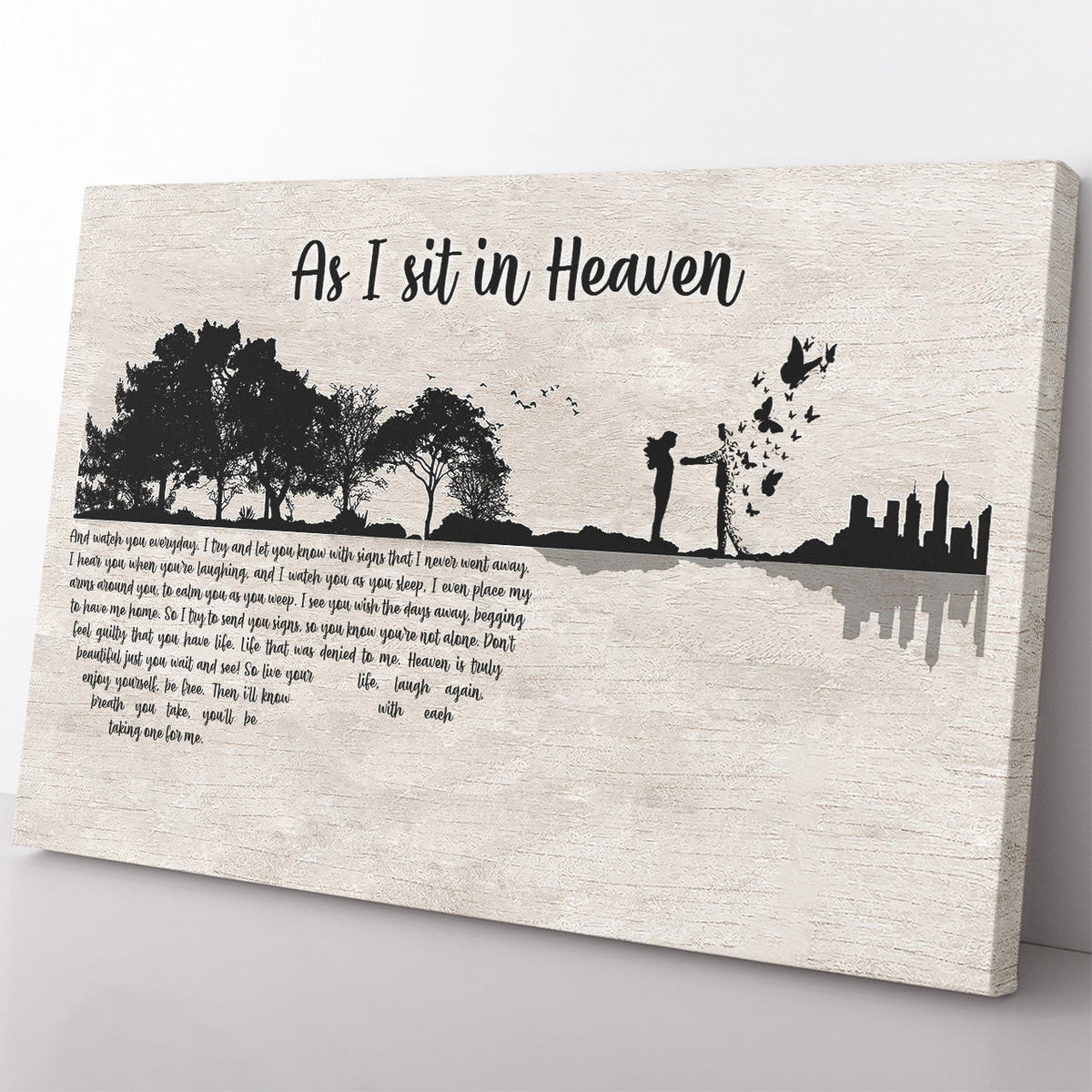 Memorial Home Decor Wall Art Gift Ideas Gift As I Sit in Heaven, Watch You Everyday Home Decor Wall Art Gift Ideas Framed Prints, Canvas