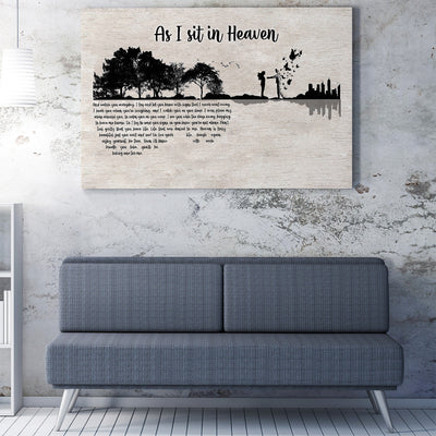 Memorial Home Decor Wall Art Gift Ideas Gift As I Sit in Heaven, Watch You Everyday Home Decor Wall Art Gift Ideas Framed Prints, Canvas