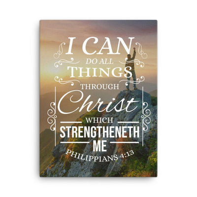 Scripture Canvas I Can Do All Things Philippians 4:13 Christian Wall Art Bible Verse Meaningful Home Decor Gifts Unique Housewarming Gift Ideas Framed Prints, Canvas