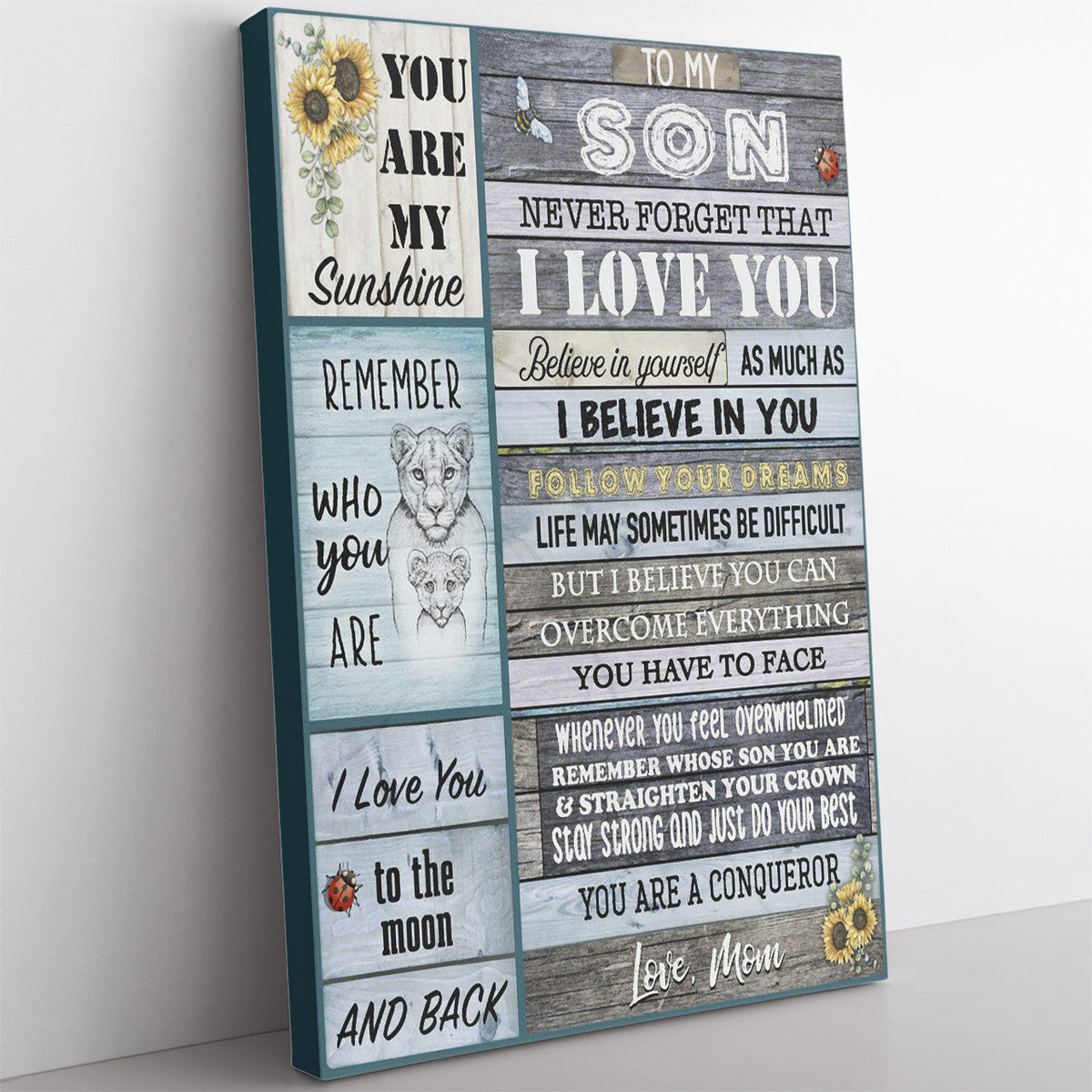 Home Decor Wall Art Gift Ideas Gift For Son from Mom, never forget that I love you I hope you believe Home Decor Wall Art Gift Ideas for Son Framed Prints, Canvas