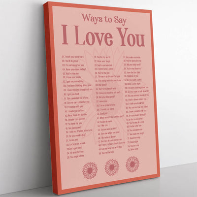 Ways to Say I Love You Home Decor Wall Art Gift Ideas, Anniversary Home Decor Wall Art Gift Ideas Gift for Wife Framed Prints, Canvas