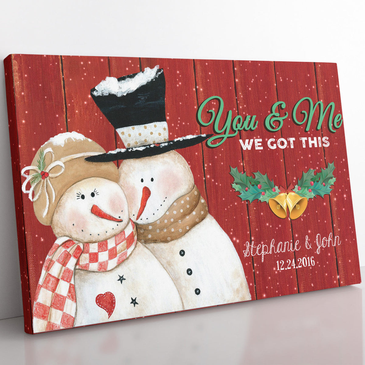 Custom Snowman Couple Wall Art Christmas Gift, You And Me We Got This Wall Art Wall Art Framed Prints, Canvas