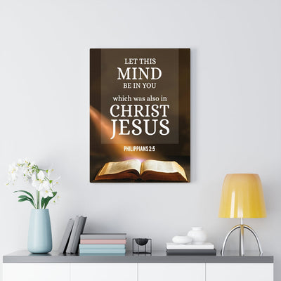 Scripture Canvas Let This Mind Philippians 2:5 Christian Wall Art Bible Verse Meaningful Home Decor Gifts Unique Housewarming Gift Ideas Framed Prints, Canvas