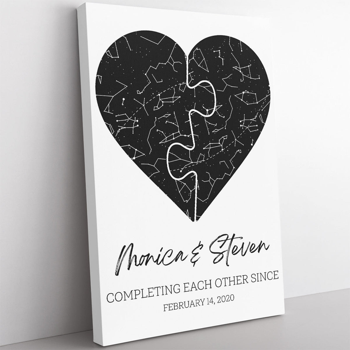 Personalized Heart Stars Map Print On Home Decor Wall Art Gift Ideas, Constellation Map on Birthday Home Decor Wall Art Gift Ideas Framed Prints, Canvas