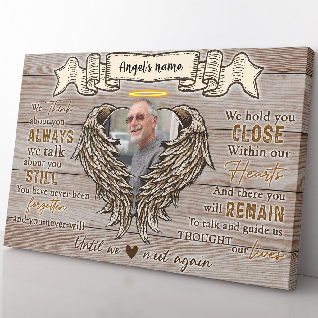 Personalized Photo Memorial Home Decor Wall Art Gift Ideas Gift For Loss of, We Think About You Always Home Decor Wall Art Gift Ideas Framed Prints, Canvas