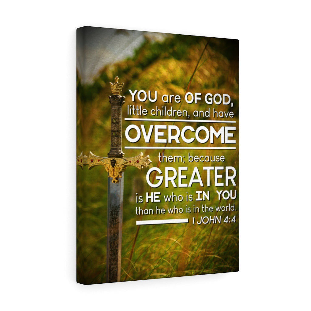 Scripture Canvas You Are of God 1 John 4:4 Christian Wall Art Bible Verse Meaningful Home Decor Gifts Unique Housewarming Gift Ideas Framed Prints, Canvas