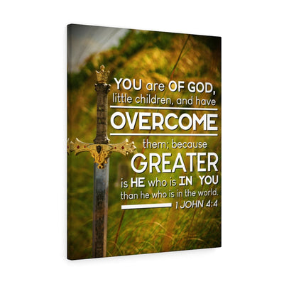 Scripture Canvas You Are of God 1 John 4:4 Christian Wall Art Bible Verse Meaningful Home Decor Gifts Unique Housewarming Gift Ideas Framed Prints, Canvas
