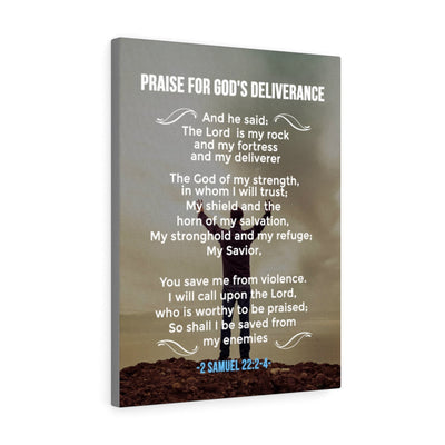Scripture Canvas Praise For God's Deliverance 2 Samuel 22:24 Christian Wall Art Bible Verse Meaningful Home Decor Gifts Unique Housewarming Gift Ideas Framed Prints, Canvas