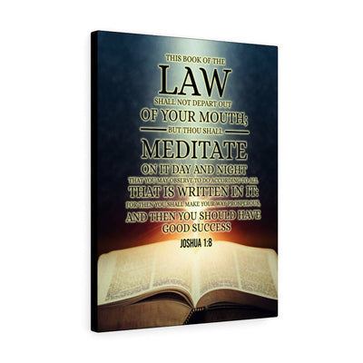 Scripture Canvas Book of the Law Joshua 1:8  Christian Wall Art Bible Verse Meaningful Home Decor Gifts Unique Housewarming Gift Ideas Framed Prints, Canvas