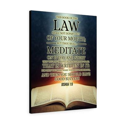 Scripture Canvas Book of the Law Joshua 1:8  Christian Wall Art Bible Verse Meaningful Home Decor Gifts Unique Housewarming Gift Ideas Framed Prints, Canvas