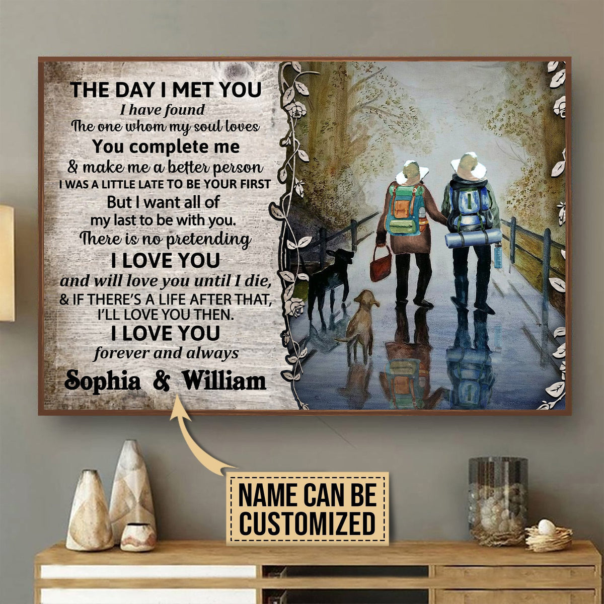 Personalized Canvas Frames Home Decoration Camping The Day I Met  Framed Prints, Canvas