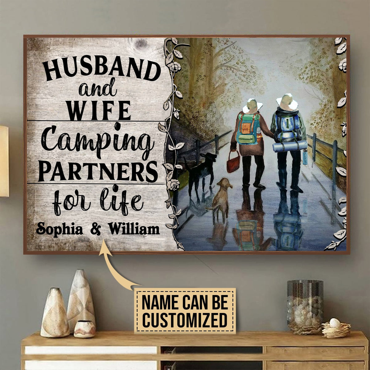 Personalized Canvas Frames Home Decoration Camping Partners For Life  Framed Prints, Canvas