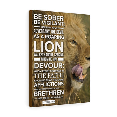 Scripture Canvas Be Vigilant 1 Peter 5:89 Christian Wall Art Bible Verse Meaningful Home Decor Gifts Unique Housewarming Gift Ideas Framed Prints, Canvas