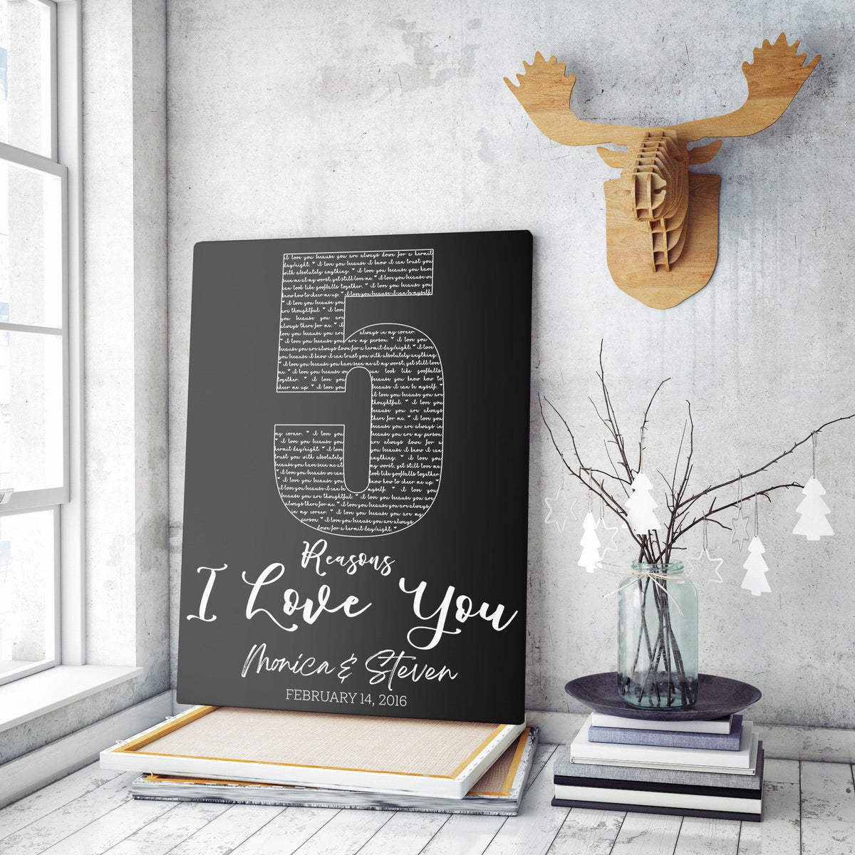 Wooden Anniversary Gift Home Decor Wall Art Gift Ideas, Custom 5th Anniversary Sign Home Decor Wall Art Gift Ideas Framed Prints, Canvas