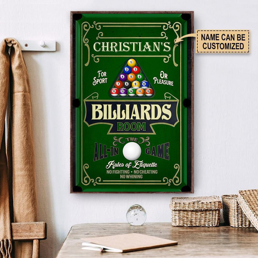 Personalized Canvas Frames Home Decoration Billiards Room All In Game  Framed Prints, Canvas