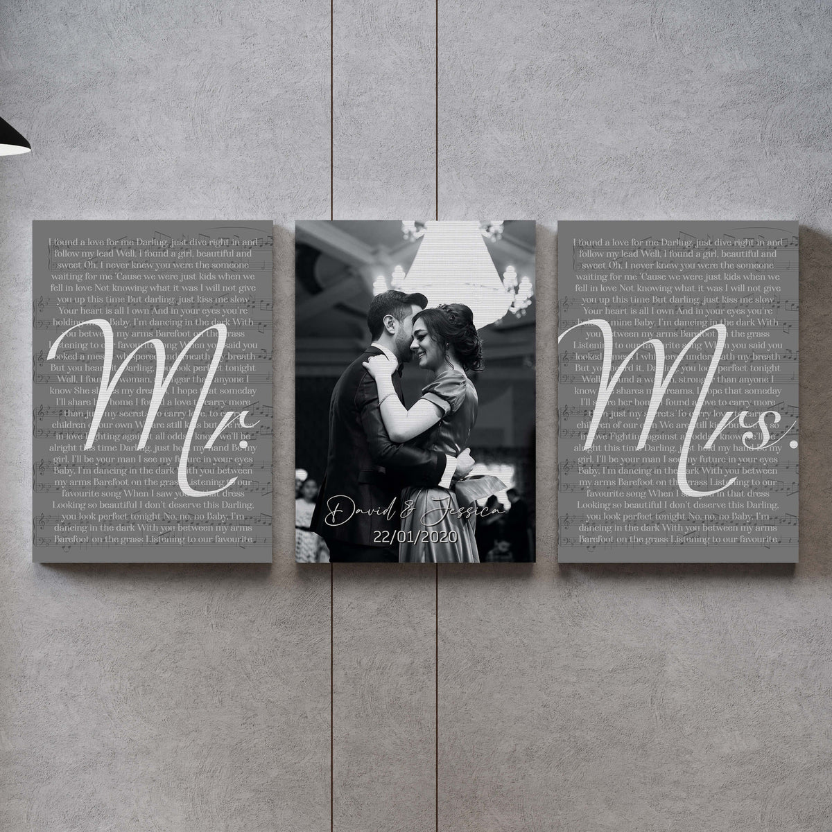Custom Wedding Photo and Vows Set of Home Decor Wall Art Gift Ideas, Wedding Anniversary Gift Ideas for Couple Framed Prints, Canvas
