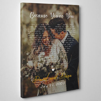 Custom Home Decor Wall Art Gift Ideas Gift For Husband, Customize Photo Love Song Lyrics Framed Prints, Canvas