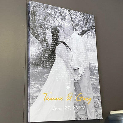 Custom Wall Art Gift For Wife Customize Photo Love Song Lyrics Framed Prints, Canvas