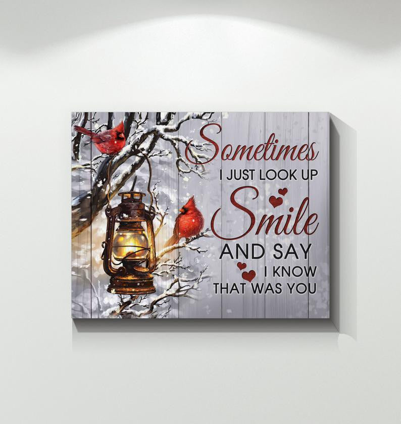 Cardinal, Sometimes I Just Lookup Smile And Say I Know That Was You - Housewarming Home Decor Wall Art Gift Ideas, Gift For You, Gift For Cardinal Lover, Memory Gift, Gift For Widow, Gift To Widow, Memory Gift C79 Framed Prints, Canvas