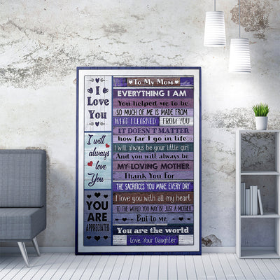 Custom Home Decor Wall Art Gift Ideas Gift For Mom, So Much Of Me Is Made From Mom Home Decor Wall Art Gift Ideas Framed Prints, Canvas