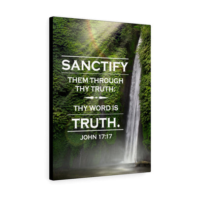 Scripture Canvas Sanctify Them John 17:17 Christian Wall Art Bible Verse Meaningful Home Decor Gifts Unique Housewarming Gift Ideas Framed Prints, Canvas