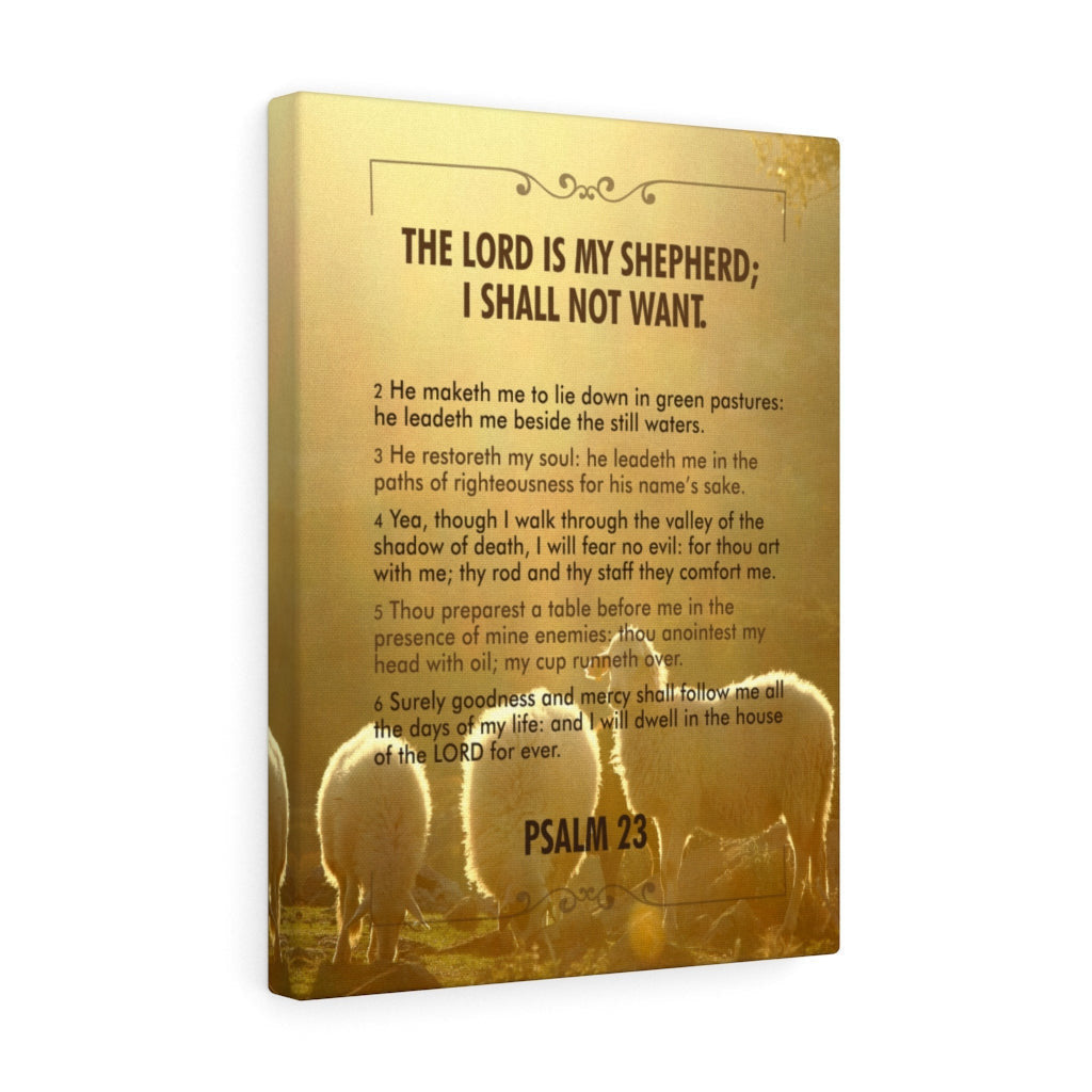 Scripture Canvas Lord is my Shepherd Psalm 23 Christian Wall Art Bible Verse Meaningful Home Decor Gifts Unique Housewarming Gift Ideas Framed Prints, Canvas