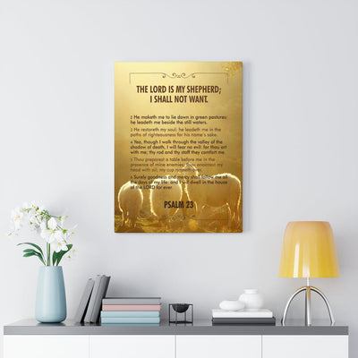 Scripture Canvas Lord is my Shepherd Psalm 23 Christian Wall Art Bible Verse Meaningful Home Decor Gifts Unique Housewarming Gift Ideas Framed Prints, Canvas