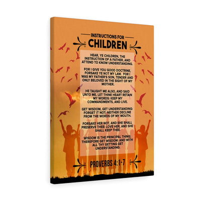 Scripture Canvas Instructions for Children Proverbs 4:1?-?7 Christian Wall Art Bible Verse Meaningful Home Decor Gifts Unique Housewarming Gift Ideas Framed Prints, Canvas