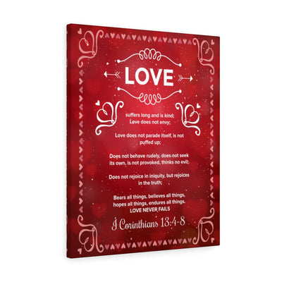 Scripture Canvas Love Never Fails 1 Corinthians 13:4?-?8 Christian Wall Art Bible Verse Meaningful Home Decor Gifts Unique Housewarming Gift Ideas Framed Prints, Canvas