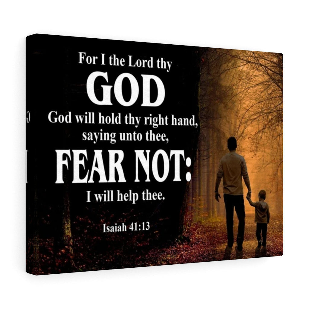 Scripture Canvas Fear Not Isaiah 41:13 Scripture Christian Wall Art Bible Verse Meaningful Home Decor Gifts Unique Housewarming Gift Ideas Framed Prints, Canvas