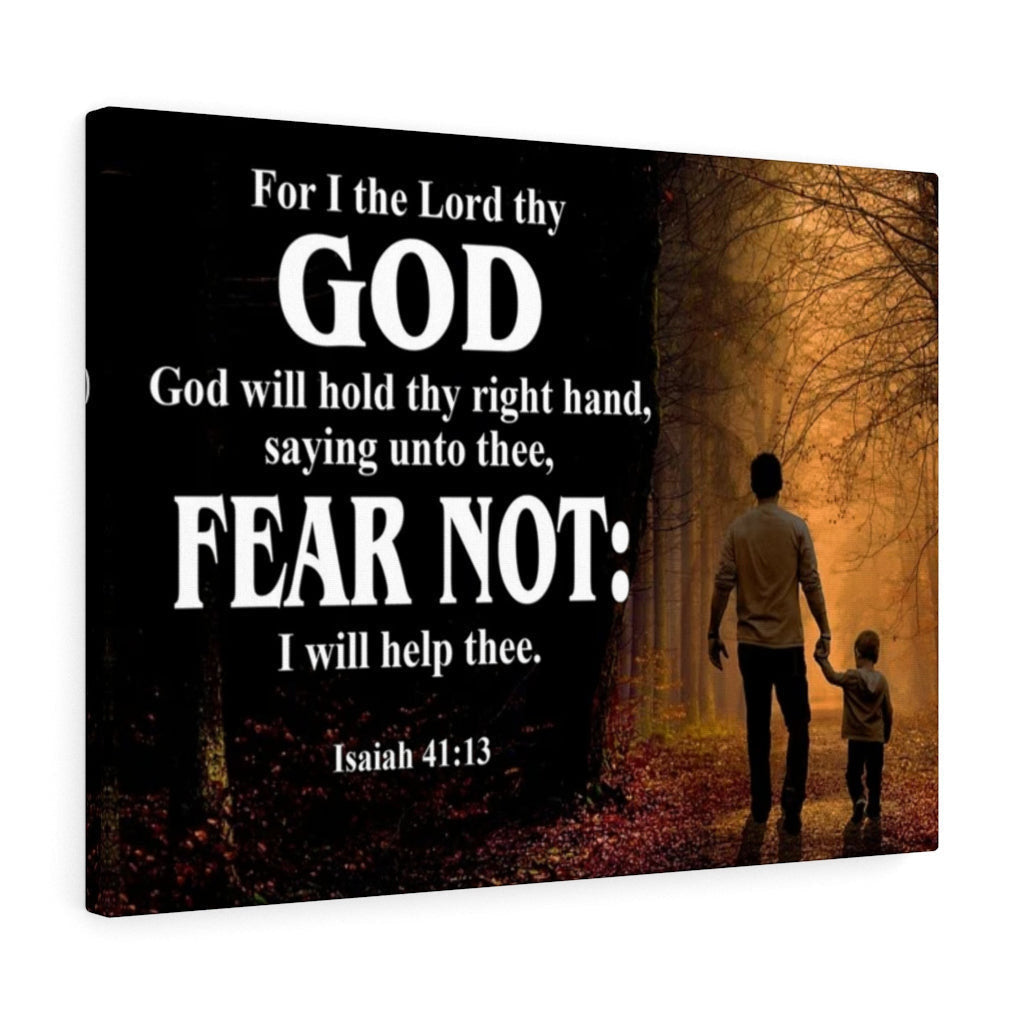 Scripture Canvas Fear Not Isaiah 41:13 Scripture Christian Wall Art Bible Verse Meaningful Home Decor Gifts Unique Housewarming Gift Ideas Framed Prints, Canvas