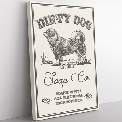 Custom Dirty Dog Wall Art Wall Art, Funny Customized Wall Art Gift For Dog Mom And Dad Framed Prints, Canvas