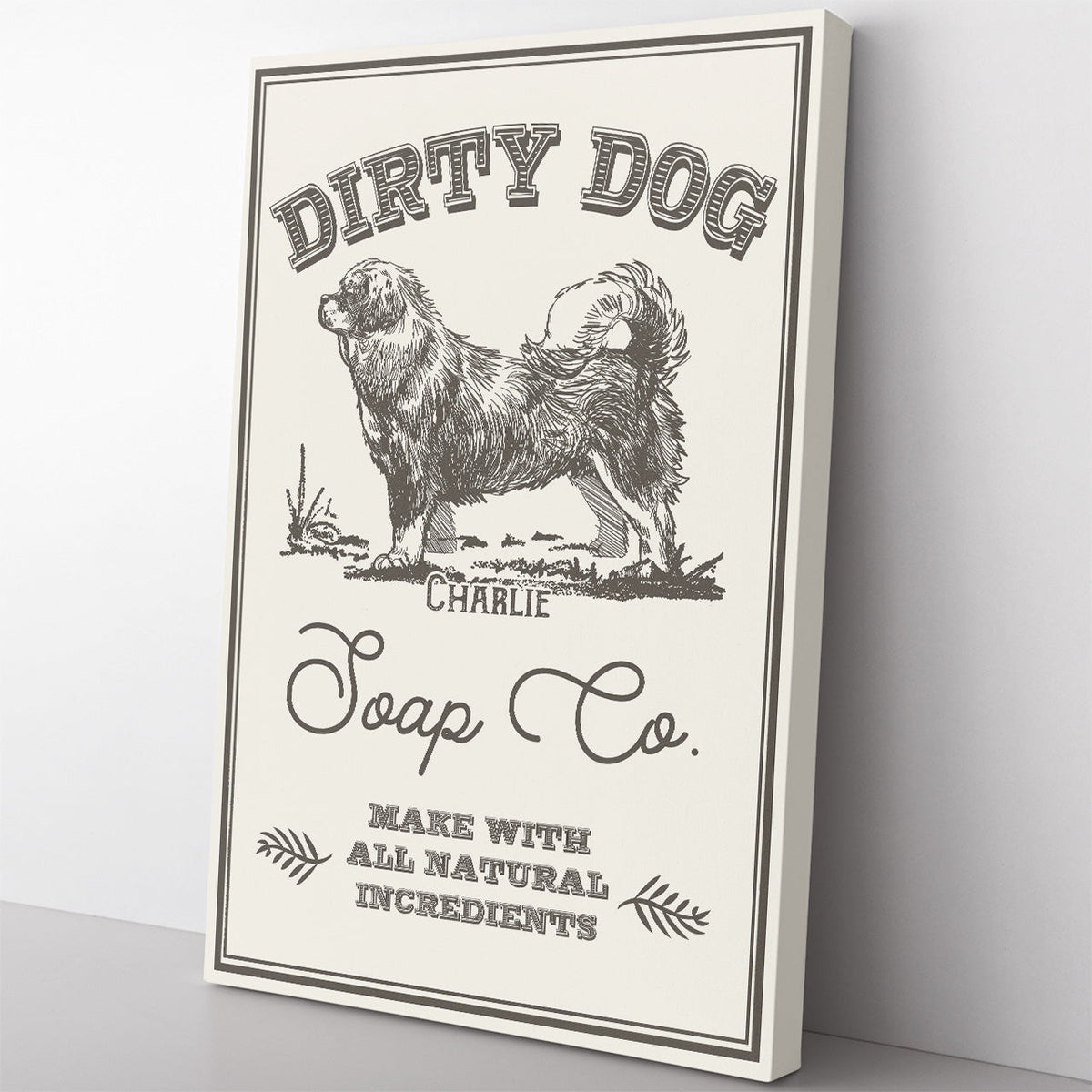 Custom Dirty Dog Home Decor Wall Art Gift Ideas Wall Art, Funny Customized Home Decor Wall Art Gift Ideas Gift for Dog Mom and Dad Framed Prints, Canvas