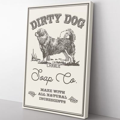 Custom Dirty Dog Home Decor Wall Art Gift Ideas Wall Art, Funny Customized Home Decor Wall Art Gift Ideas Gift for Dog Mom and Dad Framed Prints, Canvas