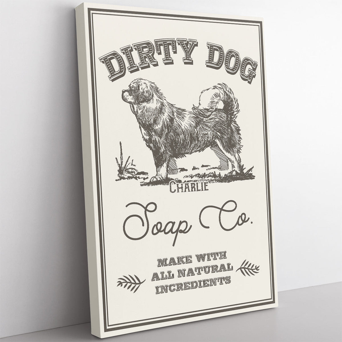 Custom Dirty Dog Home Decor Wall Art Gift Ideas Wall Art, Funny Customized Home Decor Wall Art Gift Ideas Gift for Dog Mom and Dad Framed Prints, Canvas