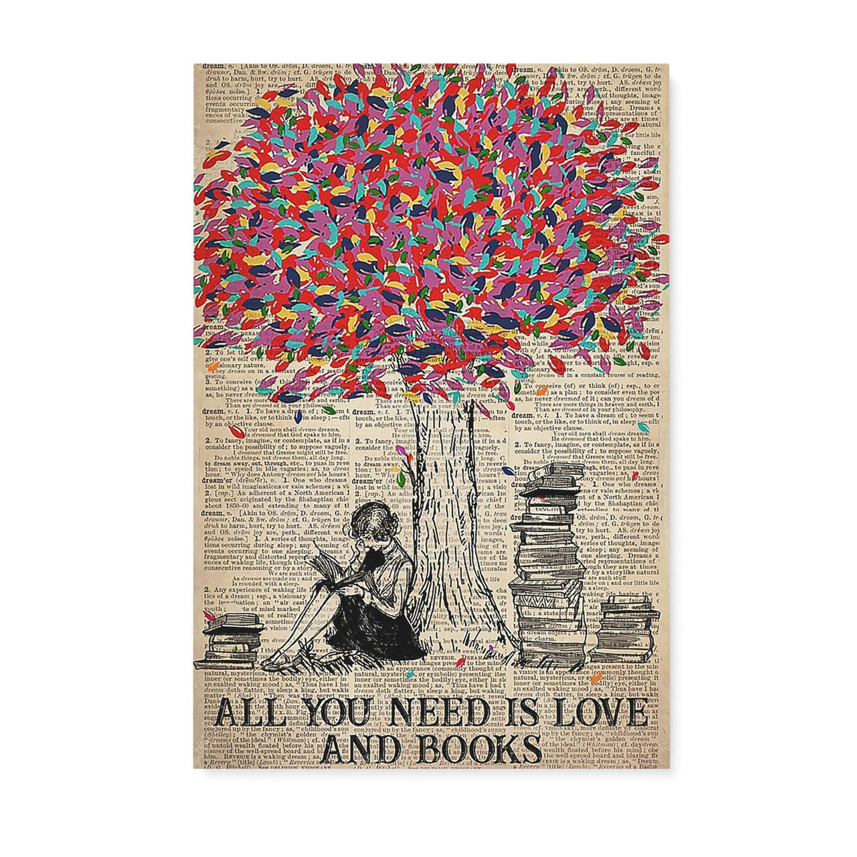 All You Need Is Love And Books Gift Ideas For Book Lovers Home Worm Her Wife Friend Woman Decorations Housewarming Home Decor Wall Art Gift Ideas Framed Prints, Canvas
