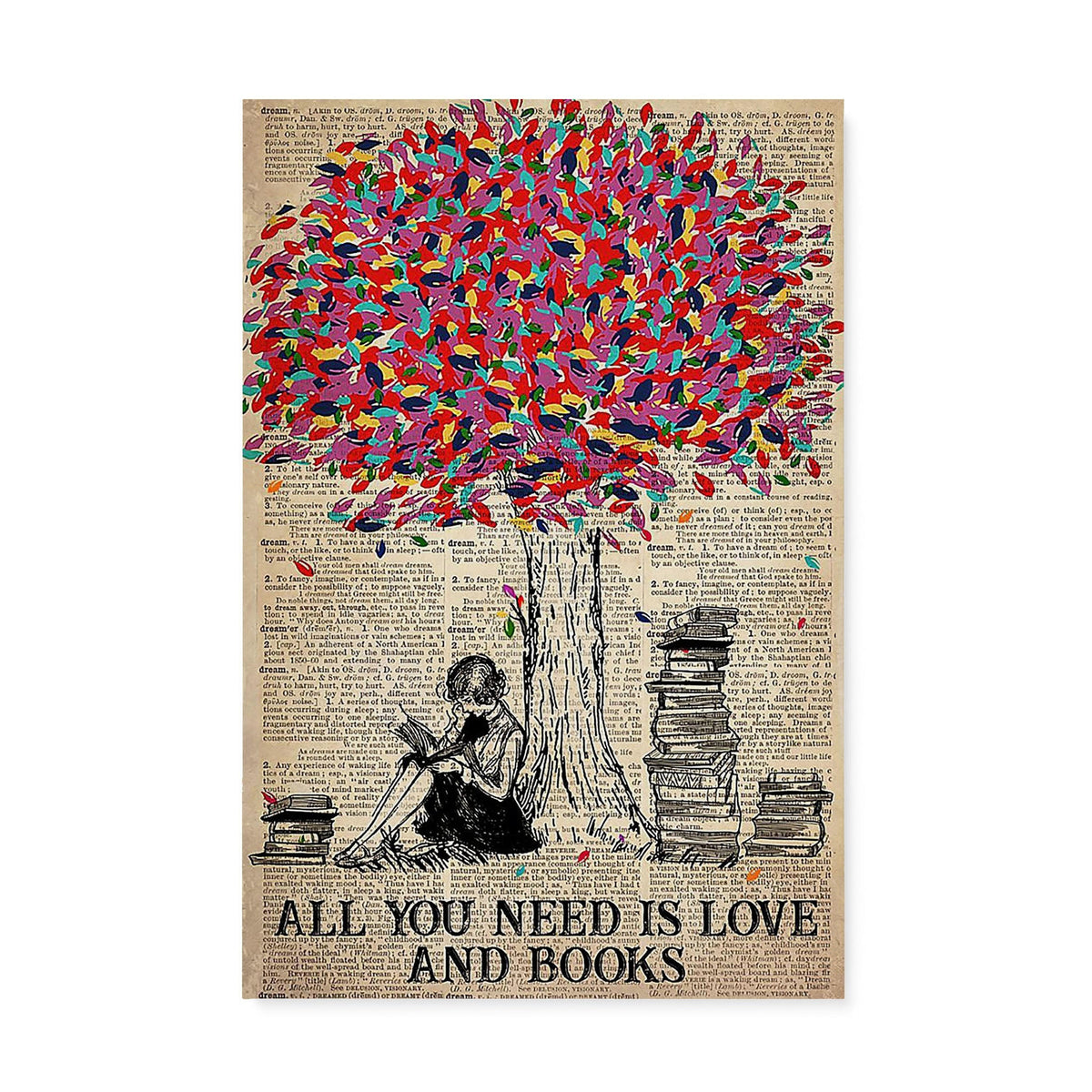 All You Need Is Love And Books Gift Ideas For Book Lovers Home Worm Her Wife Friend Woman Decorations Housewarming Home Decor Wall Art Gift Ideas Framed Prints, Canvas