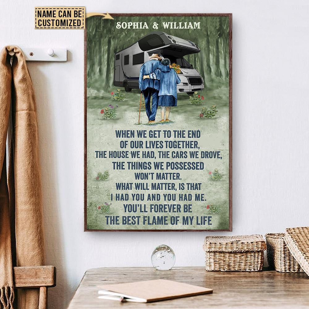 Personalized Canvas Frames Home Decoration Camping Motorhome Forever Flame  Framed Prints, Canvas
