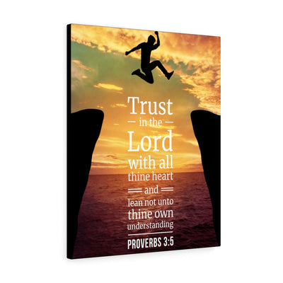 Scripture Canvas Trust in The Lord Proverbs 3:5 Christian Wall Art Bible Verse Meaningful Home Decor Gifts Unique Housewarming Gift Ideas Framed Prints, Canvas