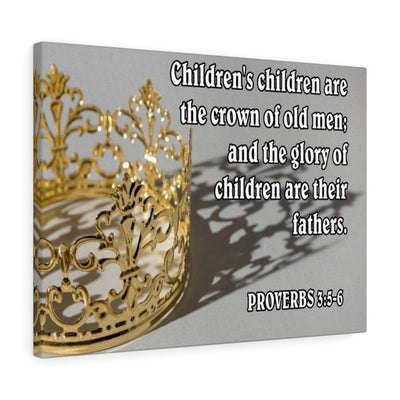 Scripture Canvas  Children Proverbs 17:6 Scripture Christian Wall Art Bible Verse Meaningful Home Decor Gifts Unique Housewarming Gift Ideas Framed Prints, Canvas