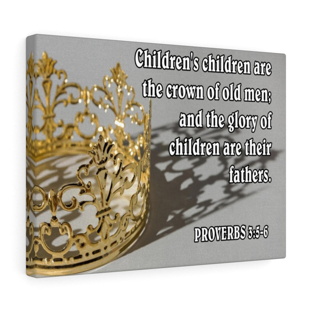Scripture Canvas  Children Proverbs 17:6 Scripture Christian Wall Art Bible Verse Meaningful Home Decor Gifts Unique Housewarming Gift Ideas Framed Prints, Canvas