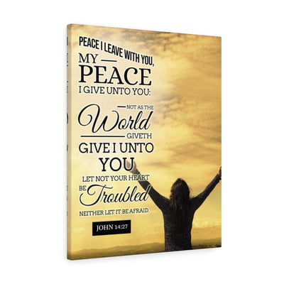 Scripture Canvas Peace I Leave With You John 14:27 Christian Wall Art Bible Verse Meaningful Home Decor Gifts Unique Housewarming Gift Ideas Framed Prints, Canvas