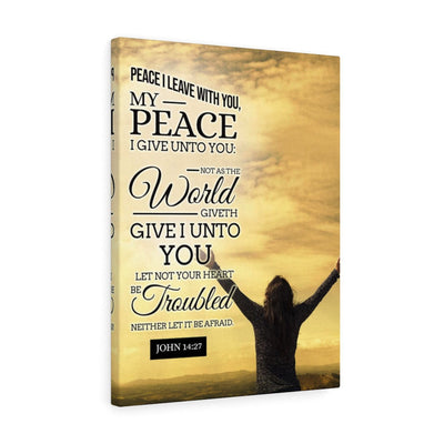 Scripture Canvas Peace I Leave With You John 14:27 Christian Wall Art Bible Verse Meaningful Home Decor Gifts Unique Housewarming Gift Ideas Framed Prints, Canvas