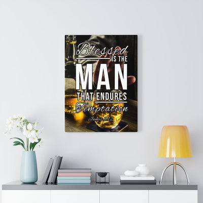 Scripture Canvas  James 1:12 Christian Wall Art Bible Verse Meaningful Home Decor Gifts Unique Housewarming Gift Ideas Framed Prints, Canvas